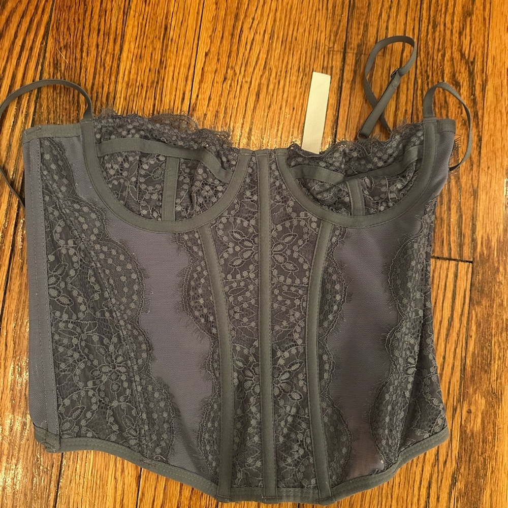 Dusty blue corset top